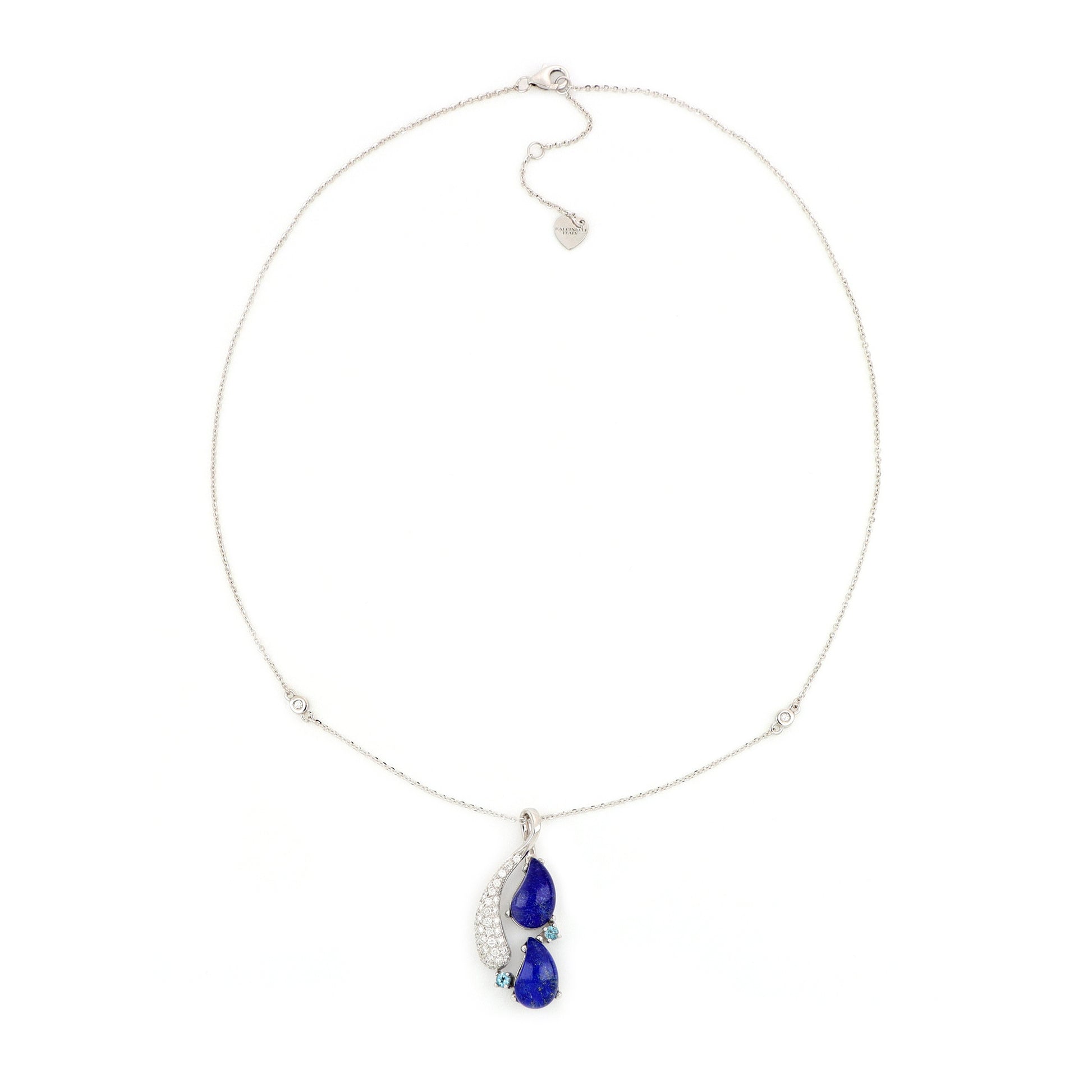 Video Collana Les Fleurs Pendente Petali Blu