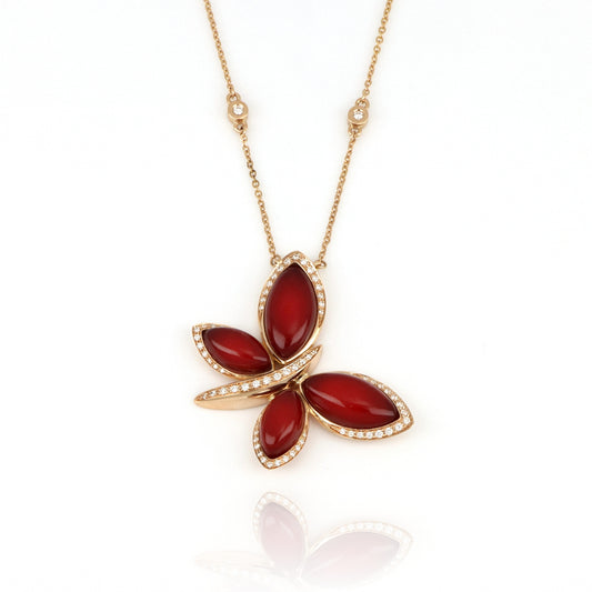 Les Papillons Red Necklace