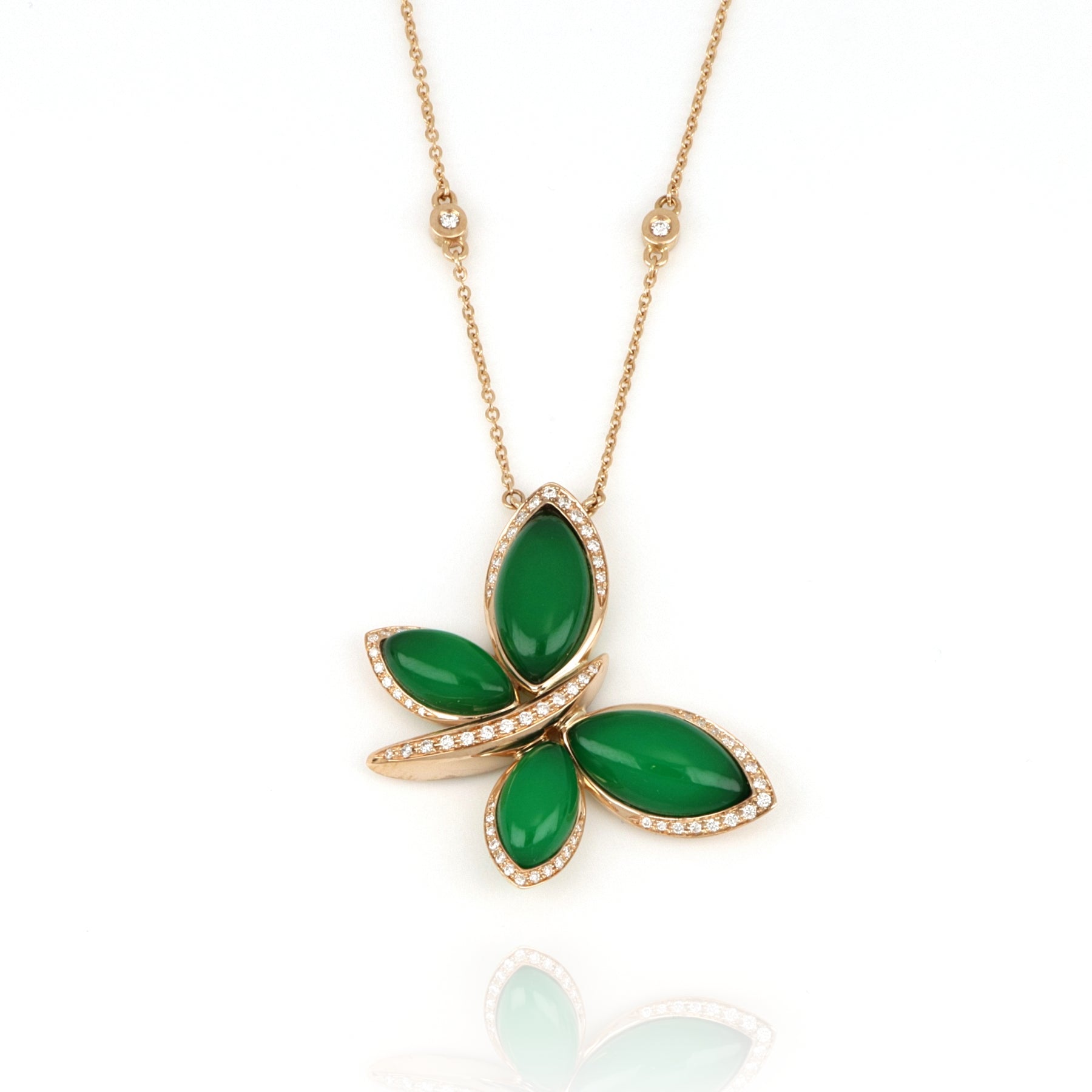 Collana Les Papillons con Farfalla Avventurina Verde