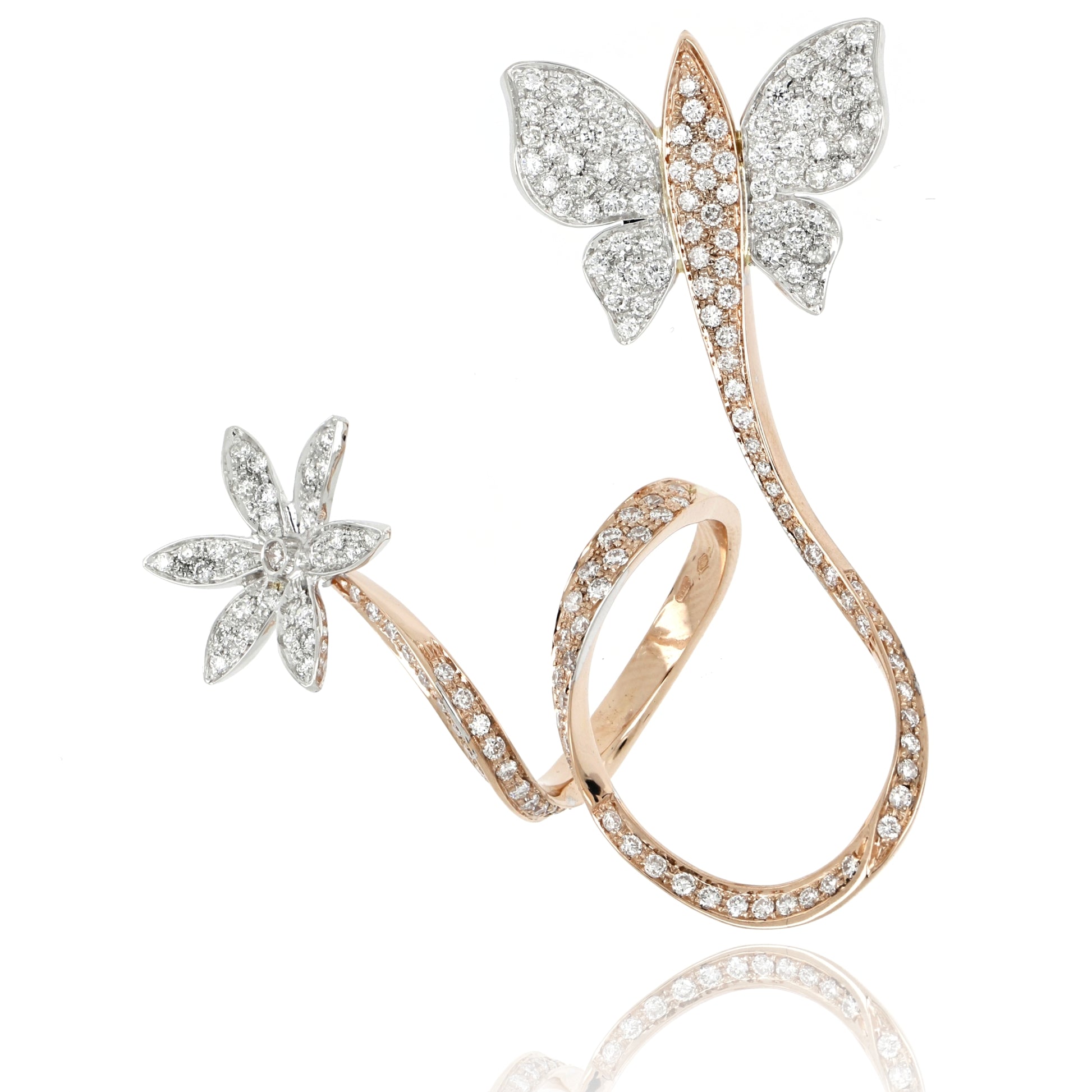 Anello 3 Chic Fiore & Farfalla Grande