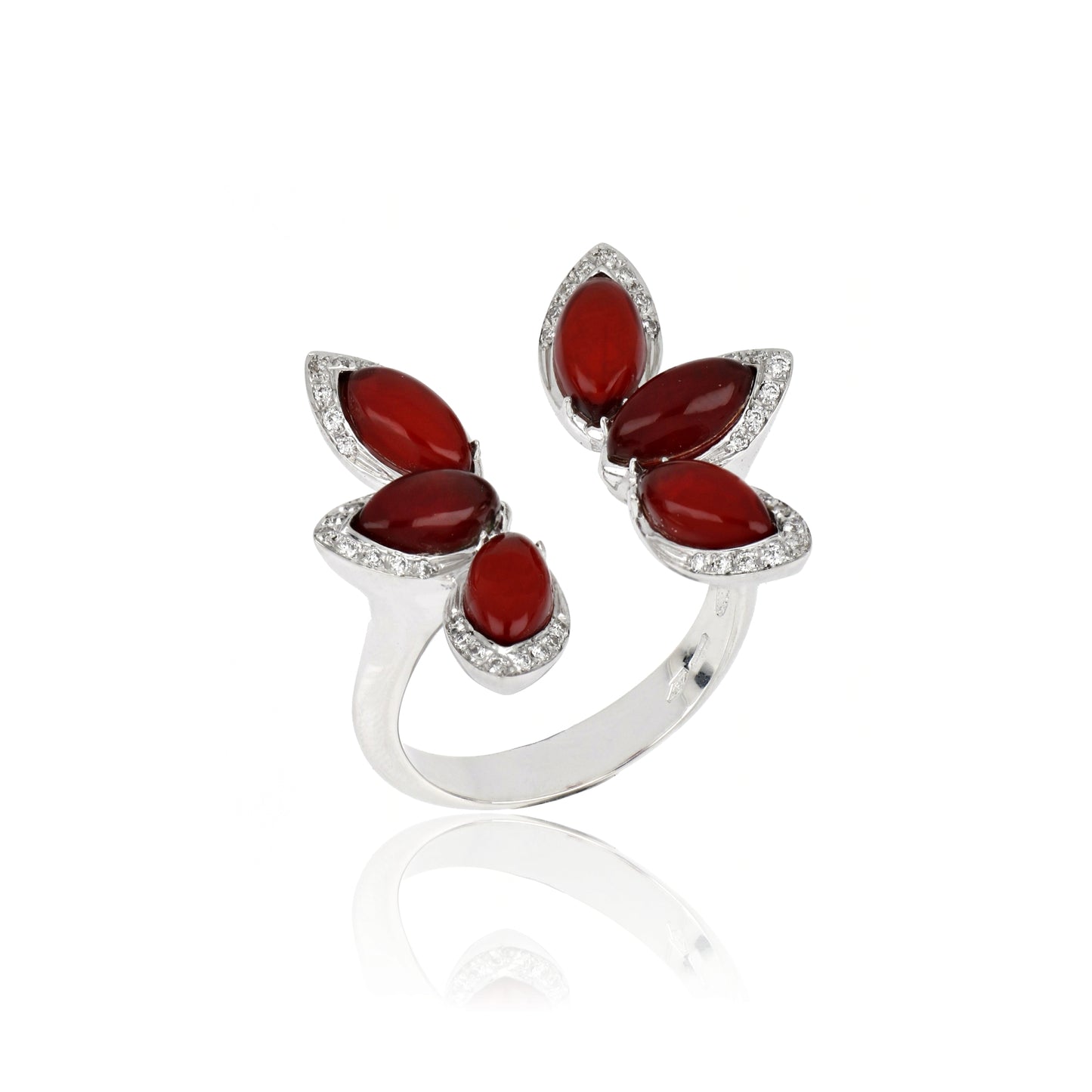 Anello Les Papillons Fiore Rosso